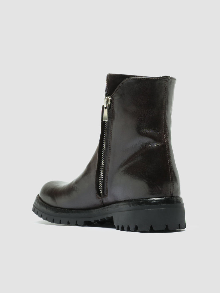 LORAINE 017 - Burgundy Leather Zip Boots women Officine Creative - 4