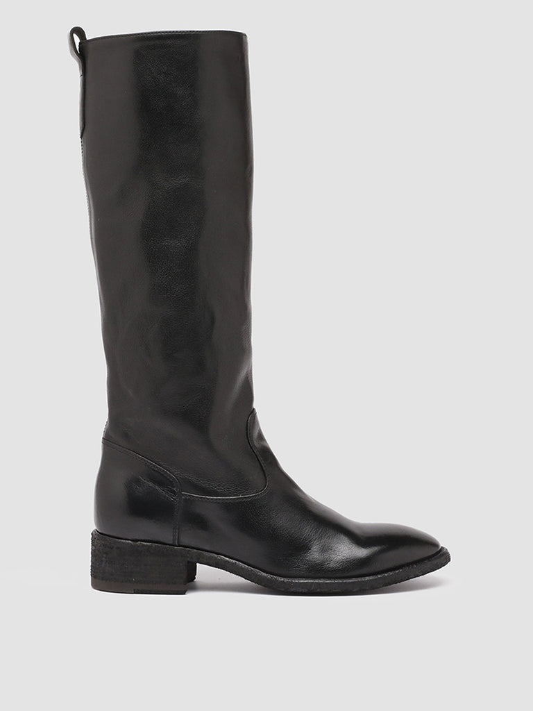 SELINE 013 - Black Zipped Leather Boots Women Officine Creative - 1