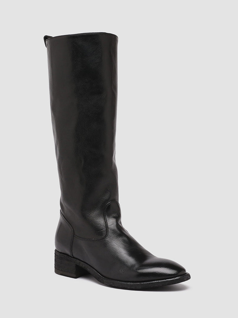 SELINE 013 - Black Zipped Leather Boots Women Officine Creative - 3