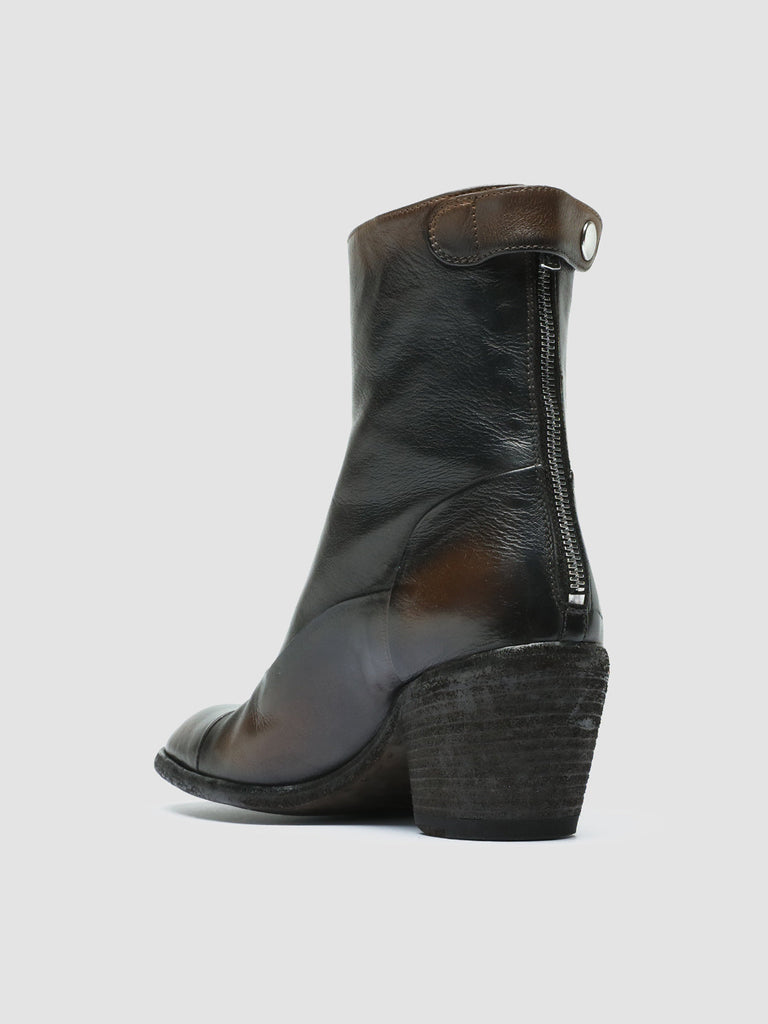 SYDNE 004 - Brown Leather Zip Boots women Officine Creative - 4