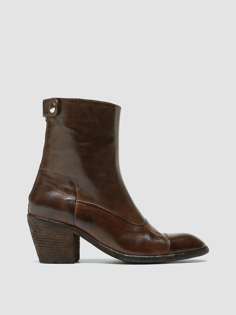 SYDNE 004 - Brown Leather Zip Boots women Officine Creative - 1