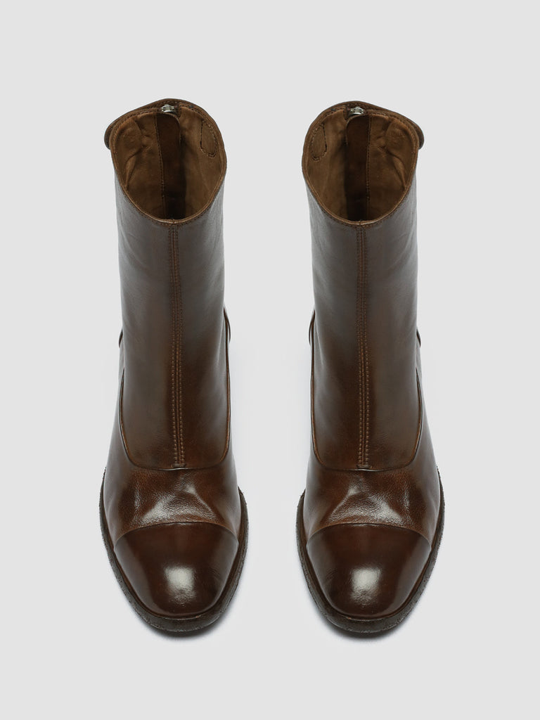 SYDNE 004 - Brown Leather Zip Boots women Officine Creative - 2