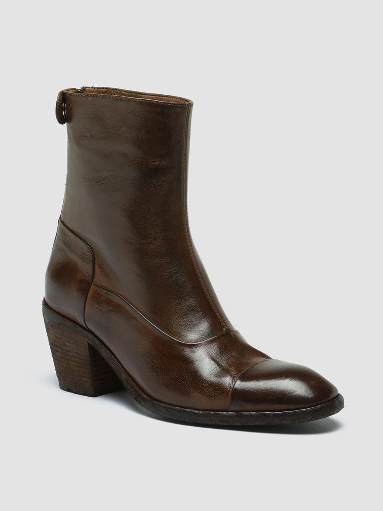 SYDNE 004 - Brown Leather Zip Boots women Officine Creative - 3
