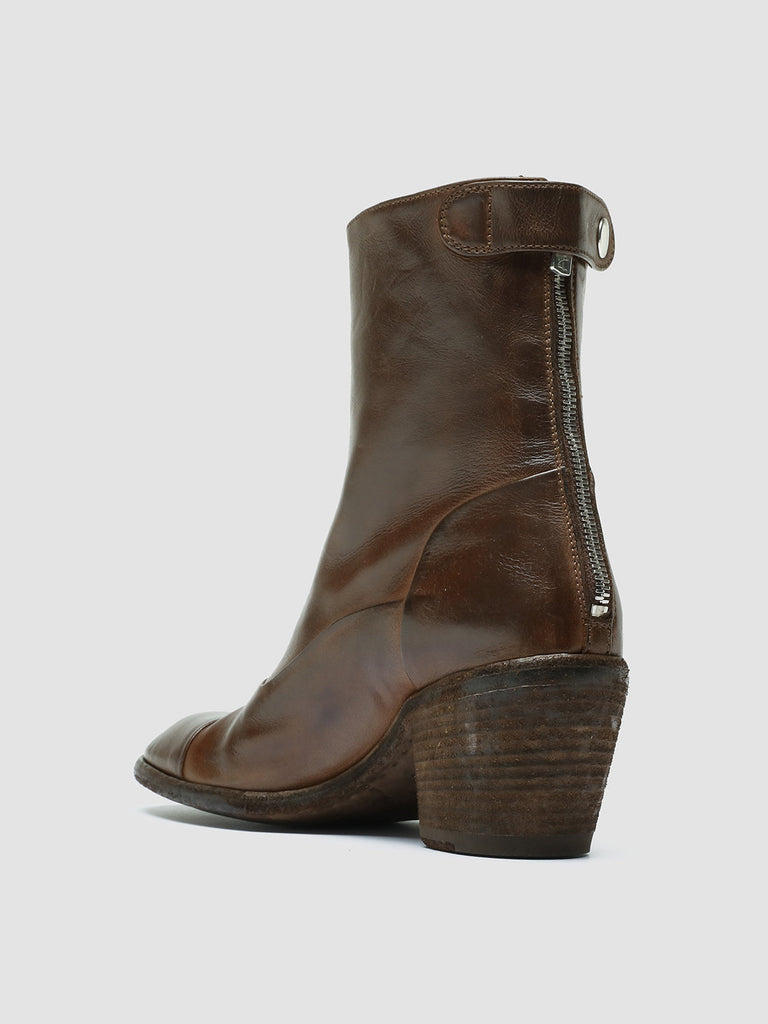 SYDNE 004 - Brown Leather Zip Boots women Officine Creative - 4