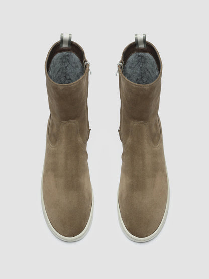 BUG 014 - Taupe Suede Zip Boot Sneakers men Officine Creative - 2