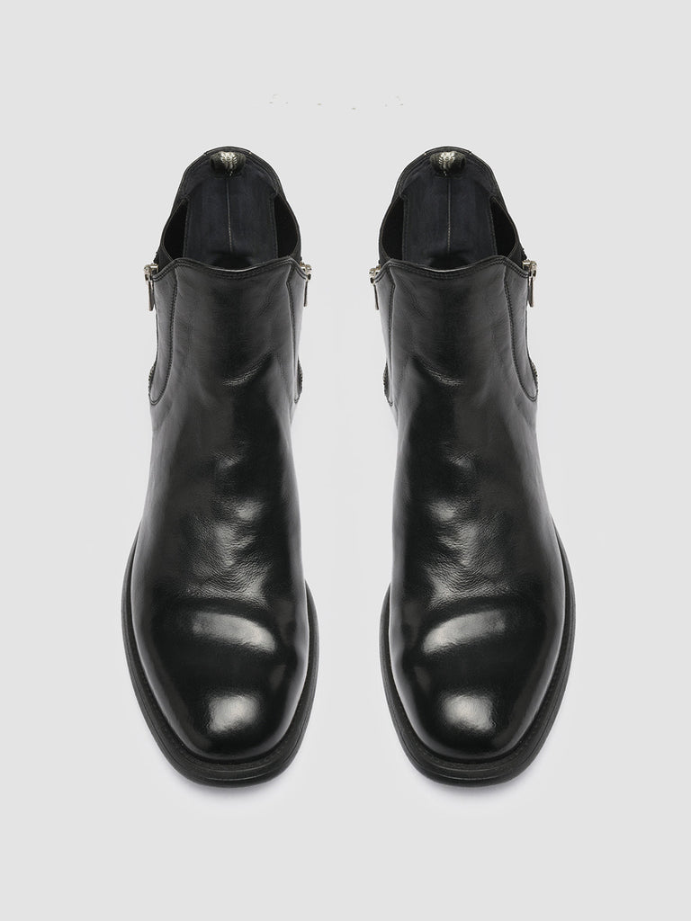 CHRONICLE 044 - Black Leather Ankle Boots Men Officine Creative - 2