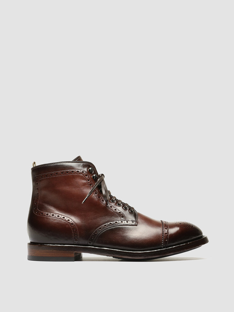 TEMPLE 004 - Burgundy Leather Lace-up Boots men Officine Creative - 1