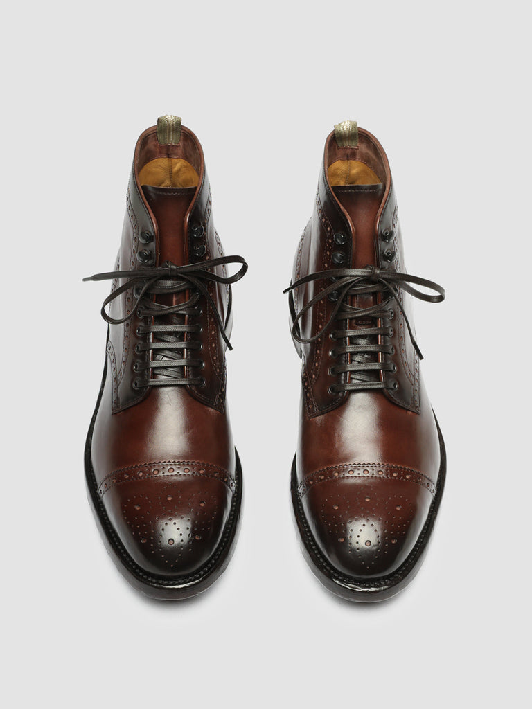 TEMPLE 004 - Burgundy Leather Lace-up Boots men Officine Creative - 2