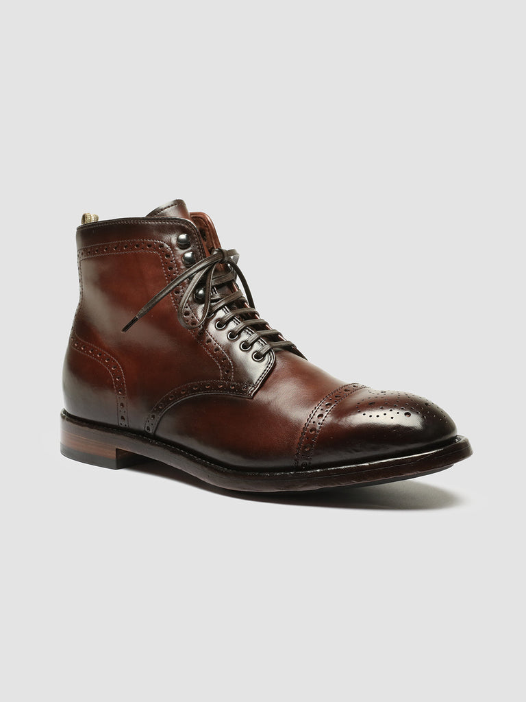 TEMPLE 004 - Burgundy Leather Lace-up Boots men Officine Creative - 3