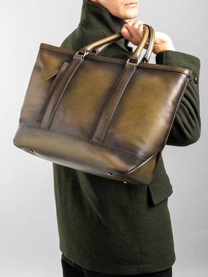 QUENTIN 008 - Blue Leather Tote Bag  Officine Creative - 6