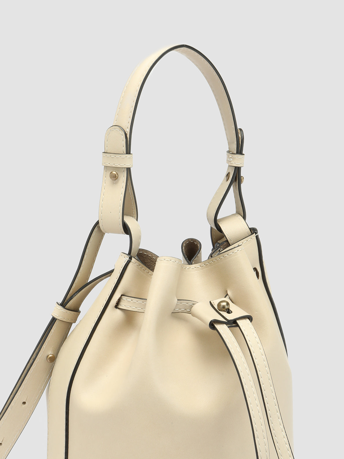 SADDLE 08 - Ivory Leather Bucket Bag  Officine Creative - 7