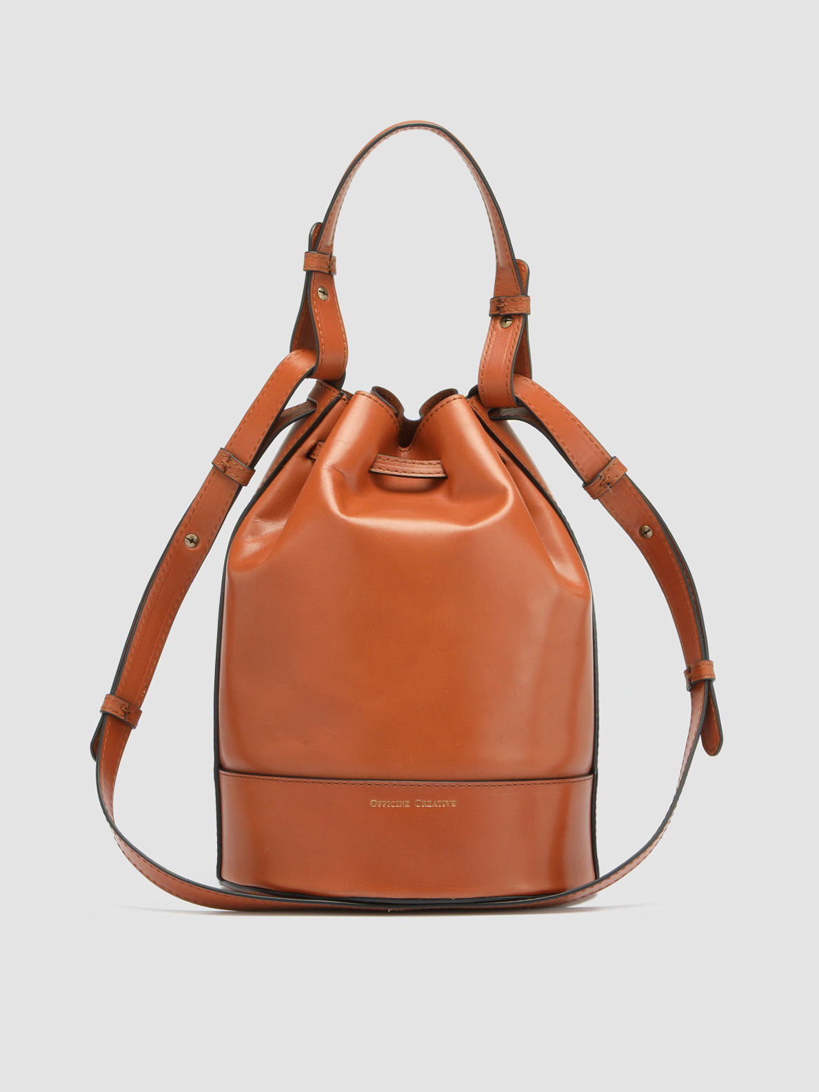 SADDLE 08 - Brown Leather Bucket Bag  Officine Creative - 4