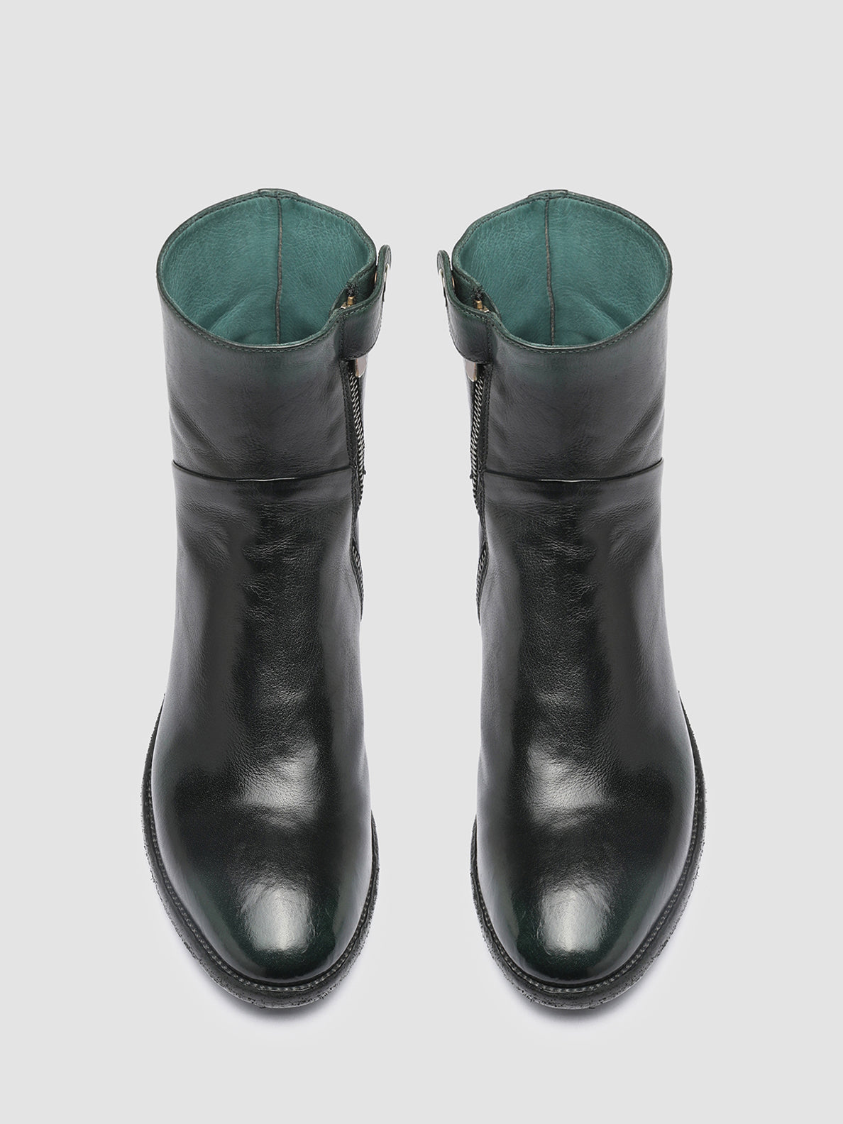 SELINE 020 - Green  Leather Ankle Boots Women Officine Creative - 2