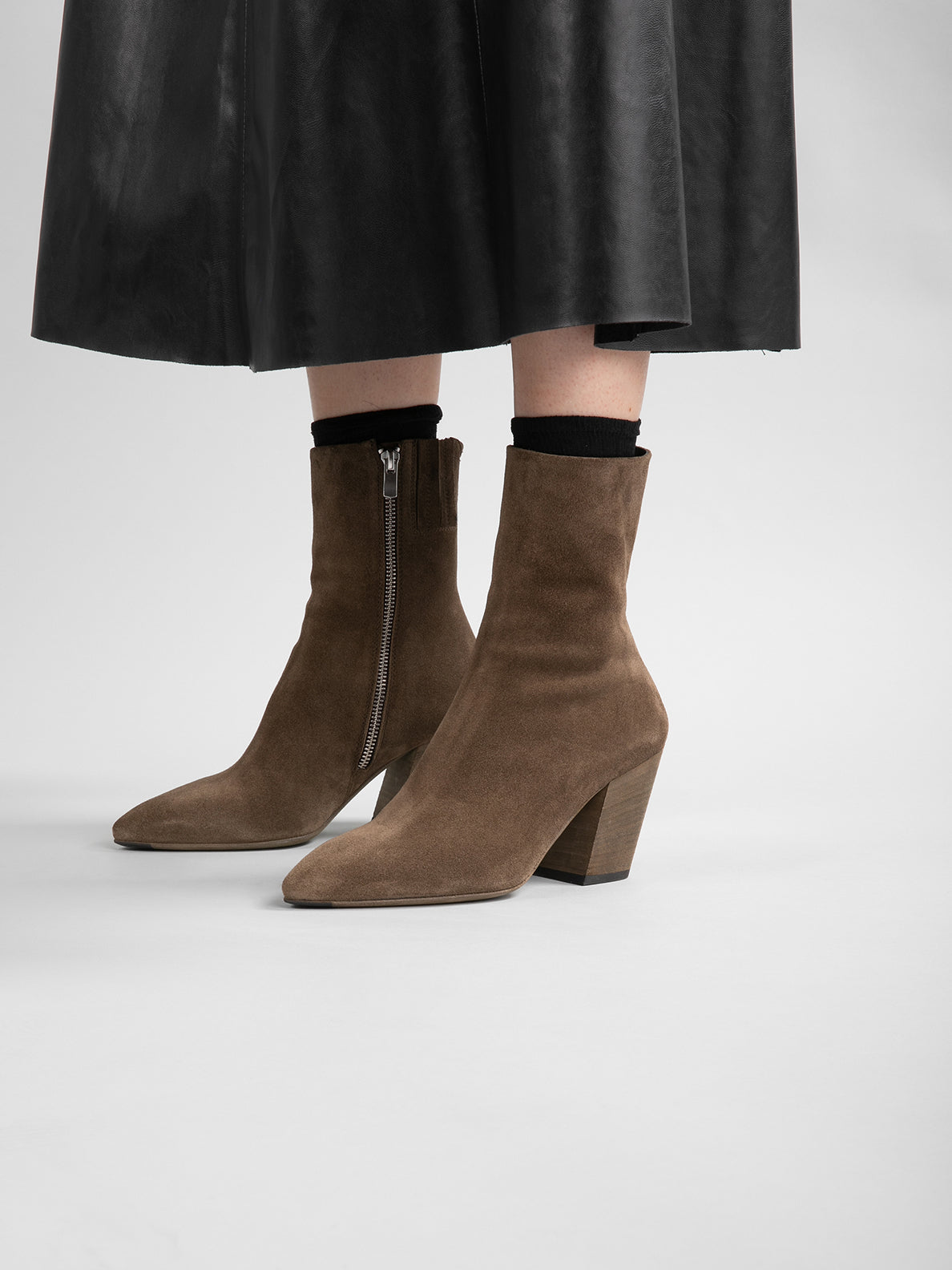 SEVRE 001 - Taupe Suede Zip Boots Women Officine Creative - 1