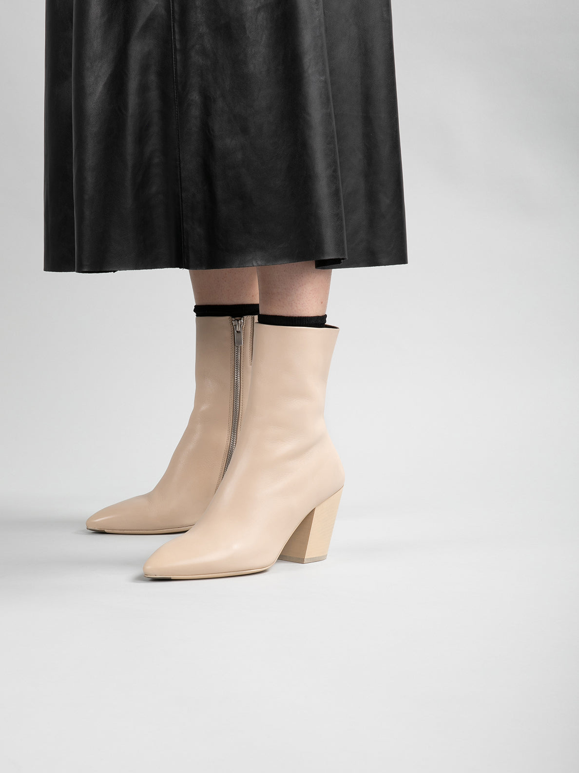 SEVRE 001 - Ivory Leather Zip Boots Women Officine Creative - 1