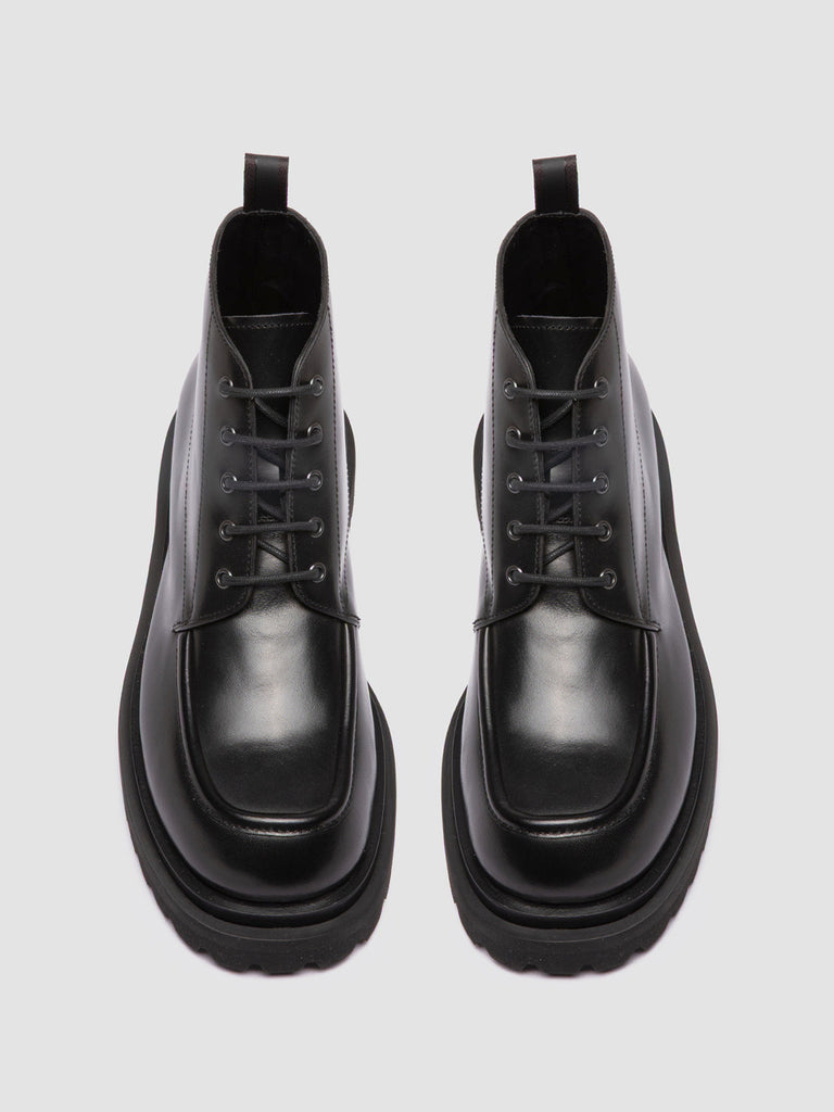 ULTIMATE 009 - Black Lather Lace Up Boots men Officine Creative - 2