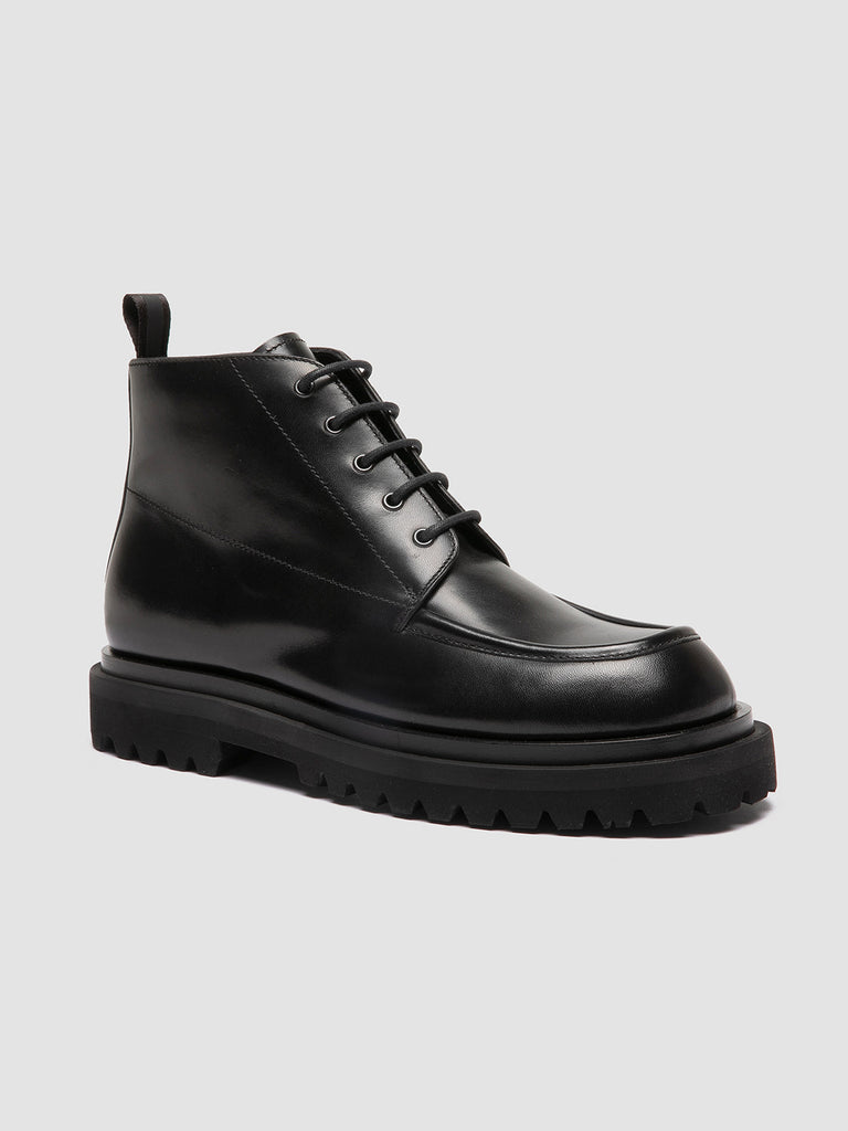 ULTIMATE 009 - Black Lather Lace Up Boots men Officine Creative - 3