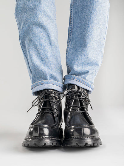VOLCOV 008 - Black Leather Ankle Boots Men Officine Creative - 7